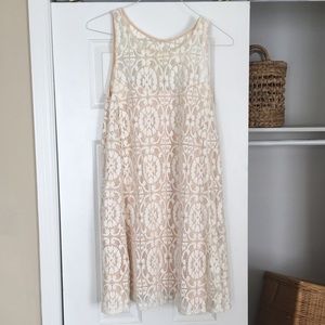 free people cream lace swing dress